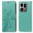 Mobigear Flowers OPPO Find X9 Pro Plånboksfodral med sedelfack - Grön