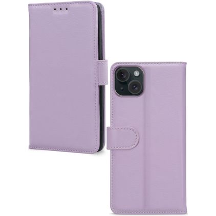 Mobilize Premium Gelly Wallet iPhone 15 Plus Capa livro Carteira - Roxo