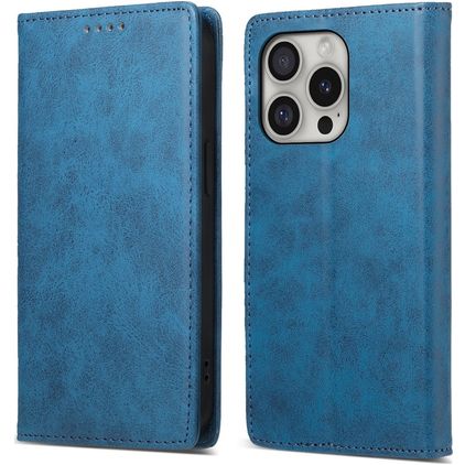 Mobigear Wallet iPhone 16 Pro Cover a libro portafoglio - Blu