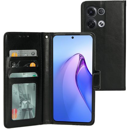 Mobiparts Classic Wallet OPPO Reno 8 Pro Cover a libro portafoglio - Nero