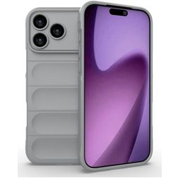 Mobigear Bumpy iPhone 18 Pro Max TPU flexível Capa traseira - Cinzento