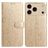 Mobigear Flowers iPhone 18 Pro Max Pungetui med Seddelrum - Guld