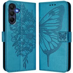 Mobigear Flowers Samsung Galaxy A17 Plånboksfodral med sedelfack - Blå