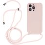Mobigear Lanyard iPhone 14 Pro Silikon Skal med rem - Sand Pink