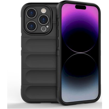Mobigear Bumpy iPhone 15 Pro Fleksibel TPU Bagsidecover - Sort