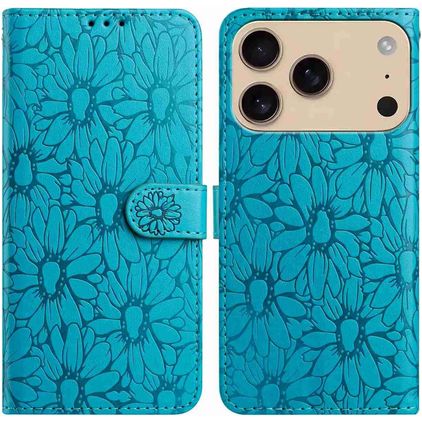 Mobigear Flowers iPhone 18 Pro Max Wallet case - Blue