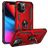 Mobigear Armor Ring iPhone 14 Pro Max Plástico rígido Capa traseira Antichoque com anel - Vermelho