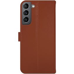 Valenta Classic Samsung Galaxy S22 Plus Piel auténtica Funda tipo libro Cartera - Marrón