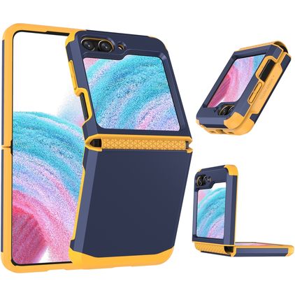 Mobigear Non-slip Armor Samsung Galaxy Z Flip 5 Plástico rígido Capa traseira Antichoque - Azul / Amarelo