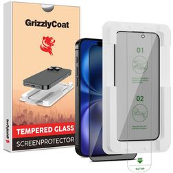 GrizzlyCoat AlignPro AntiSpy iPhone 16 Plus Tvrzené sklo Ochrana displeje Privacy - kompatibilní s pouzdry + Instalační rámeček