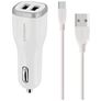 Mobiparts Dual USB Ładowarka samochodowa USB-C 1 m 24W 4,8A - Biały