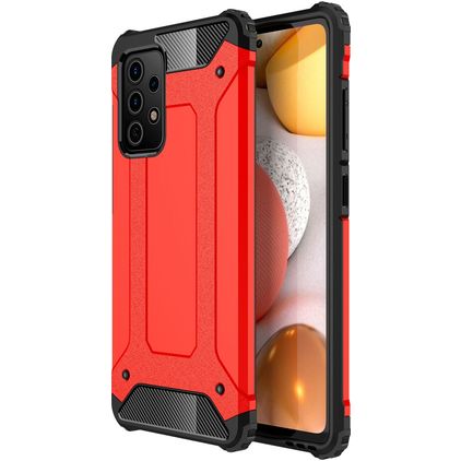 Mobigear Outdoor Samsung Galaxy A52s 5G Hårdt Bagsidecover Stødsikkert - Rød