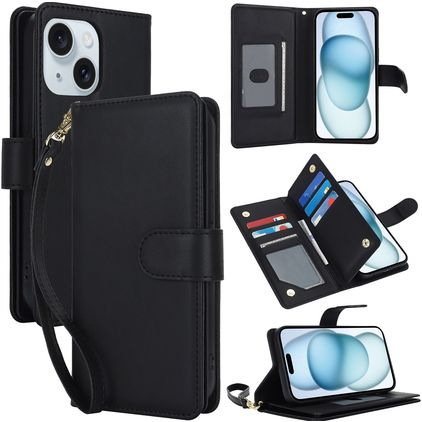 Mobigear Wallet iPhone 15 Plus Wallet case - Black