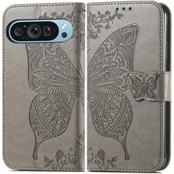 Mobigear Butterfly Google Pixel 9 Wallet case - Grey