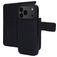 Mobiparts iPhone 17 Pro Max Fodral Äkta läder 2-i-1-plånboksfodral med löstagbart skal med sedelfack - Svart