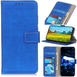 Mobigear Croco Samsung Galaxy A52 Capa livro Carteira - Azul