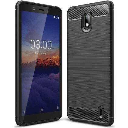 Mobigear Brushed Slim Nokia 1 Plus Flexibel TPU Skal - Svart