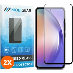 Mobigear Premium Samsung Galaxy A54 Cristal templado Protector de pantalla - Compatible con fundas - Negro (pack de 2)