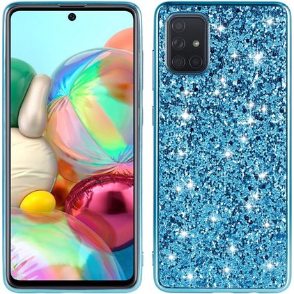 Mobigear Glitter Samsung Galaxy A73 Hardcase Back cover - Blu