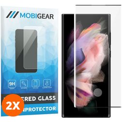 Mobigear Curved Samsung Galaxy S23 Ultra Tempered Glass Screen Protector - Case Friendly - Black (2-Pack)