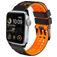 Mobigear Aero Armor Silikoni Apple Watch Ranneke Solki - 49/46/45/44 mm - Musta / Oranssi