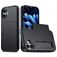 Mobigear Card iPhone 16 Plus Plástico rígido Capa traseira Antichoque com porta-cartões - Preto