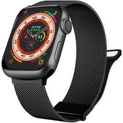 Mobigear Luxury Loop Milanorem Apple Watch Urrem Magnetlås - 42/41/40/38 mm - Sort