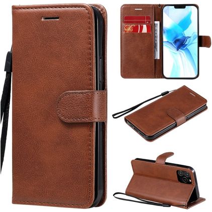 Mobigear Premium iPhone 12 Wallet case - Brown