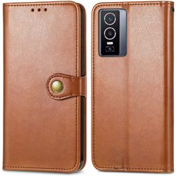 Mobigear Snap Button Vivo Y76 Funda tipo libro Cartera - Marrón