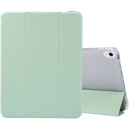 Mobigear Tri-Fold Gel iPad Air 5 (2022) TPU / Poliuretano (PU) Cover a libro + Portapenna - Verde