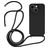 Mobigear Lanyard iPhone 14 Plus Silikone Cover med snor - Sort
