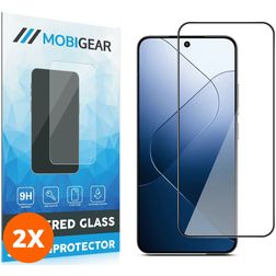 Mobigear Premium Xiaomi 14 Tempered Glass Screen Protector - Case Friendly - Black (2-Pack)
