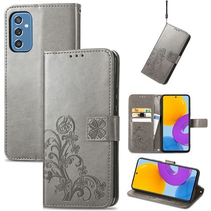 Mobigear Clover Samsung Galaxy M52 Wallet case - Grey