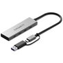 Cygnett Unite 4-in-1 USB-A / USB-C til USB-C Hub 0,15 m - Sølv