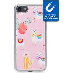 My Style Magneta iPhone 8 TPU flexível Capa traseira - Pink Alpaca