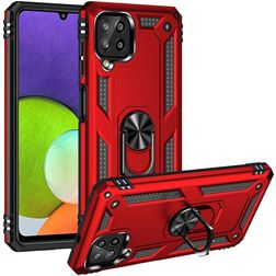 Mobigear Armor Ring Samsung Galaxy A22 4G Hardcase Back cover Antiurto con anello - Rosso
