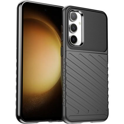 Mobigear Groove Samsung Galaxy S23 FE Joustava TPU Suojakuori - Musta