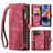 CaseMe 008 iPhone 15 Plus Funda tipo libro 2 en 1 con carcasa extraíble Cartera - Rojo