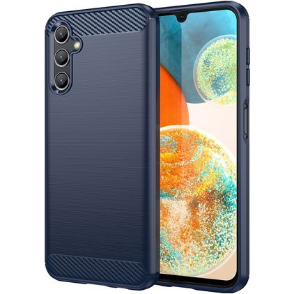 Mobigear Brushed Slim Samsung Galaxy A14 Fleksibel TPU Bagsidecover - Blå