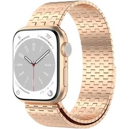 Mobigear London Bracelete Aço inoxidável Fecho magnético para Apple Watch - 49/46/45/44 mm - Rosa dourado