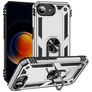 Mobigear Armor Ring iPhone 16e Funda Plástico rígido Carcasa Antigolpes con anillo - Plateado