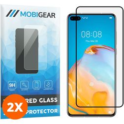 Mobigear Premium Huawei P40 Glas Skærmbeskytter - Case Friendly - Sort (2-pak)