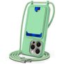 Mobigear Lanyard Card iPhone 16 Pro Silicone Cover con cordino e portacarte - Verde