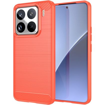 Mobigear Brushed Slim Xiaomi 15 Pro Fleksibel TPU Bagsidecover - Rød