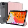 Mutural Tri-Fold Tough iPad Pro 11 tum (2021) Plånboksfodral + Pennhållare - Svart / Roséguld