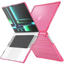 Mobigear Shockproof Pro MacBook Pro 16 polegadas (2021-2026) Capa rígida para MacBook - Rosa - Modelo A2485 / A2780 / A2991 / A3186 / A3428 / A3429