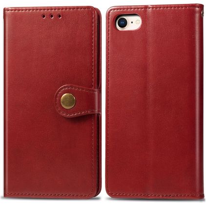 Mobigear Snap Button iPhone 8 Wallet case - Red