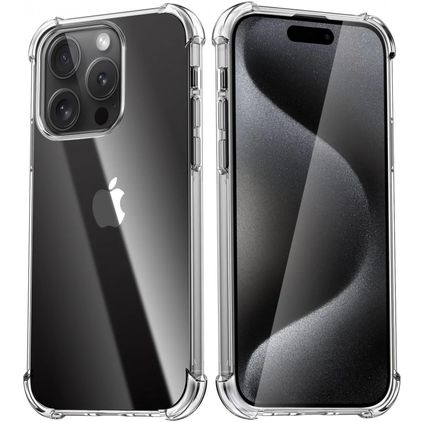 Mobigear Cushion Gennemsigtig iPhone 15 Pro Fleksibel TPU Bagsidecover Stødsikkert - Gennemsigtig