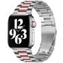 Mobigear Antwerp Bracelete Aço inoxidável Fecho borboleta para Apple Watch - 49/46/45/44 mm - Rosa / Prateado
