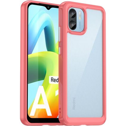 Mobigear Crystal Xiaomi Redmi A1 4G Hard Case Back cover Shockproof - Clear / Red